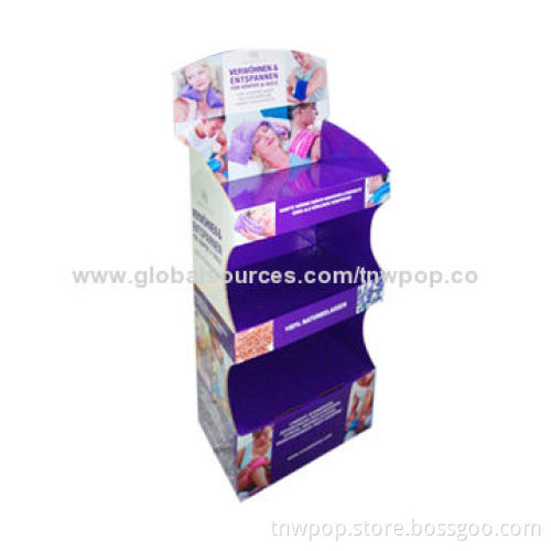 Paper POP floor display, suitable for towel, supermarket shelves, customized size and design